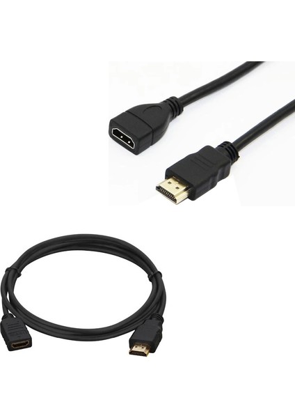 Hdmı Kablo Erkek Dişi Gold Uçlu 25 cm Uzatma (Mini Hd Rec. Için)