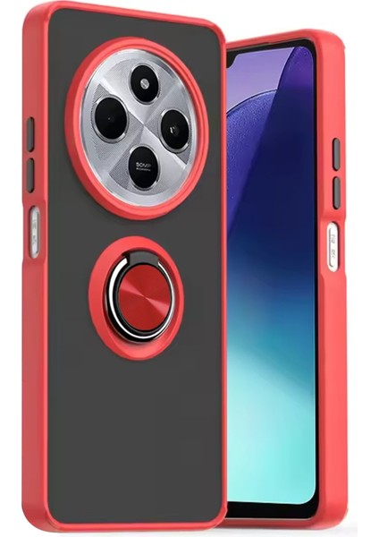 Xiaomi Redmi 14C Kılıf Montreal Yüzüklü Silikon Kapak - Kırmızı Dpmah