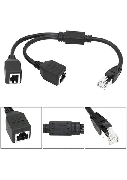 Fırsat Byr PM-25434 Erkek RJ45 To 2x Dişi Ethernet Çoklayıcı Splitter Dağıtıcı Yeni
