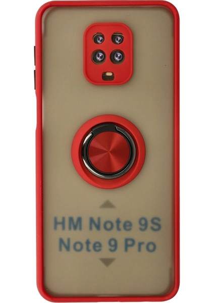 Xiaomi Redmi Note 9 Pro Kılıf Montreal Yüzüklü Silikon Kapak - Kırmızı Dpmah