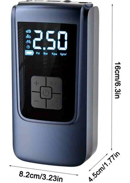 S19-TAŞINABİLİR Hava Kompresörü Lastik İNFLATÖRÜ-4000MAH Lityum Pil Ile USB Tıp-C Şarj Digital Ekran-Led Acil Işık-Kablosuz Inflastyp,araba,motorsiklet,bisiklet