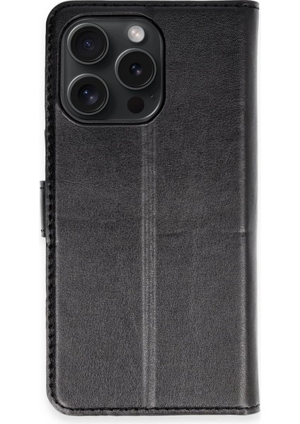 Iphone 15 Pro Max Kılıf Trend S Plus Kapaklı Kılıf - Siyah Dpmah