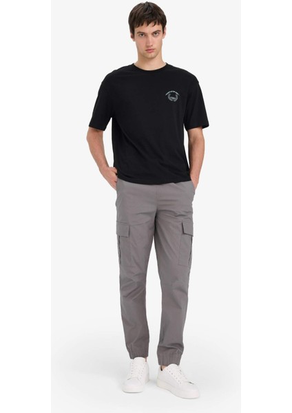 %100 Pamuk Boxy Fit Bisiklet Yaka Sırt Baskılı Kısa Kollu Tişört F5765AX25SM fiyatları
