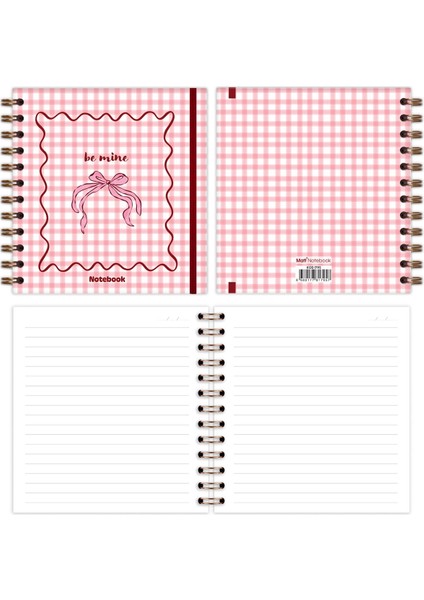 15X15 cm Kare 2'li Set Spiralli Çizgili Tarihsiz Not Defteri Pötikare Ayıcık