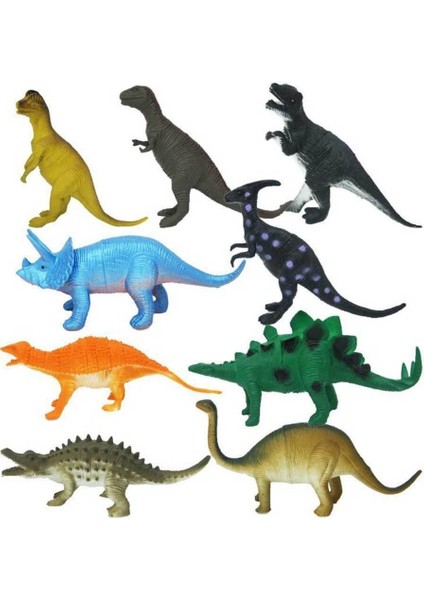 0714 Dinozorların Dünyası Poşetli 9'lu Hayvan Oyun Seti -Sunman