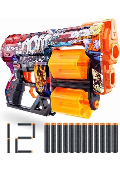 36517 X-Shot Skins Dread 12 Mermili Sünger Dart Atan Silah 31 Cm-Sunman indirimleri