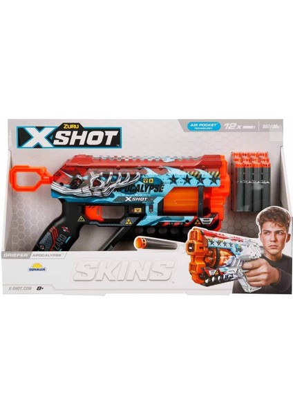 36561 X-Shot Skins Griefer 12 Mermili Sünger Dart Atan Silah 32 cm fiyatları