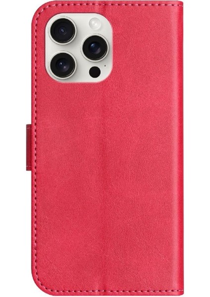 iPhone 15 Pro Max Tam Korumalı Telefon Pu Deri Cüzdan Standlı Kılıf (Yurt Dışından)
