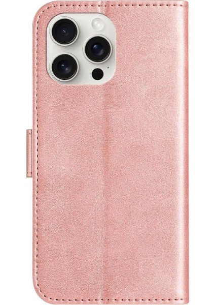 iPhone 15 Pro Max Tam Korumalı Telefon Pu Deri Cüzdan Standlı Kılıf (Yurt Dışından)