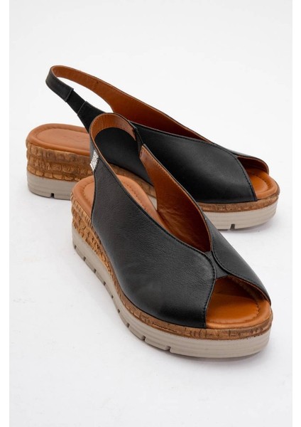 Kadın Hakiki Deri Dolgu Topuklu Sandalet 6317 fırsatları
