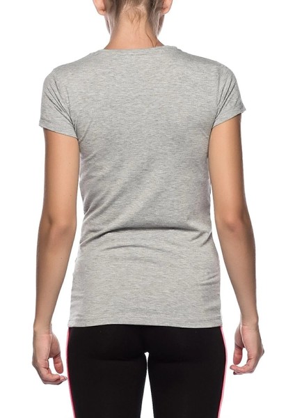 Kadın Gri Melanj Kısa Kollu Yuvarlak Yaka T-Shirt 66002 fiyatları