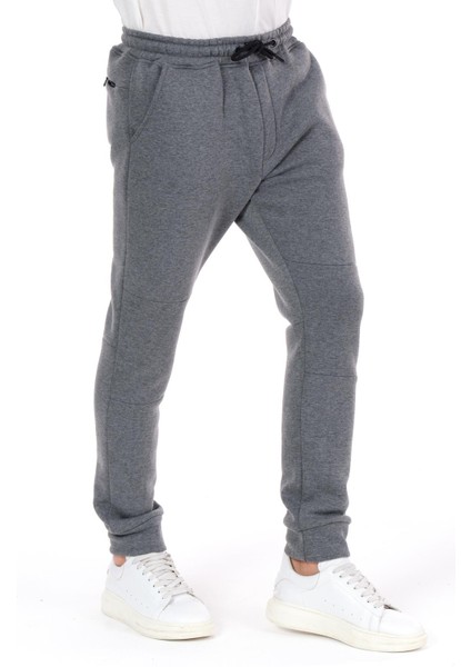 Erkek Paçası ve Beli Lastikli Bağcıklı Üç Iplik Şardonlu Kalın Rahat Spor Eşofman Altı Pantolon fırsatları