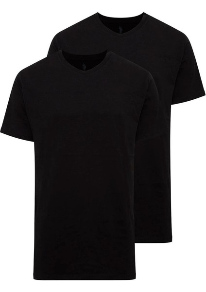 - Erkek Siyah 2 Li Yuvarlak Yaka T-Shirt 90002