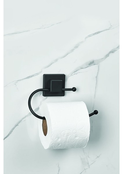 Yapışkanlı Kare Başlıklı Siyah Tuvalet Kağıtlığı fiyatları