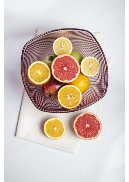 Akrilik Barok Mürdüm Büyük Kare Meyve & Salata Kasesi & Karıştırma Kabı / 3,3 Lt (Cam Değildir) modelleri