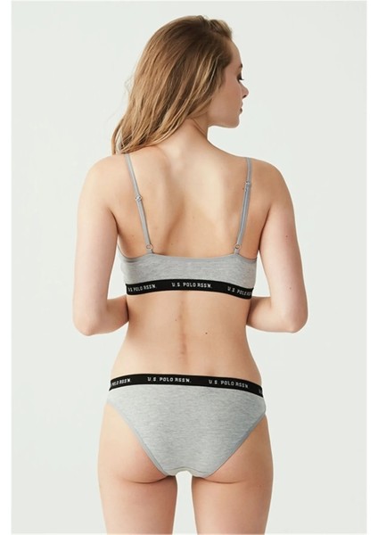 Kadın Gri Melanj Büstiyer Slip Set fiyatları