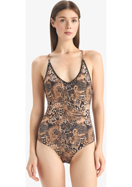 Regular Fit Leopar Desenli Mayo-Fall in Love E3901AX25SM fiyatları