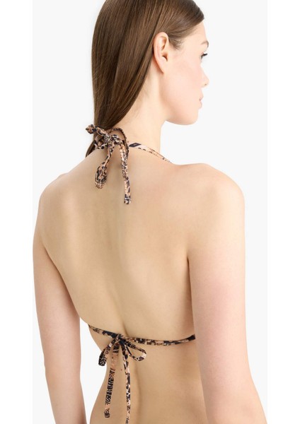 Regular Fit Leopar Desenli Üçgen Bikini Üstü-Fall in Love E3895AX25SM indirimleri