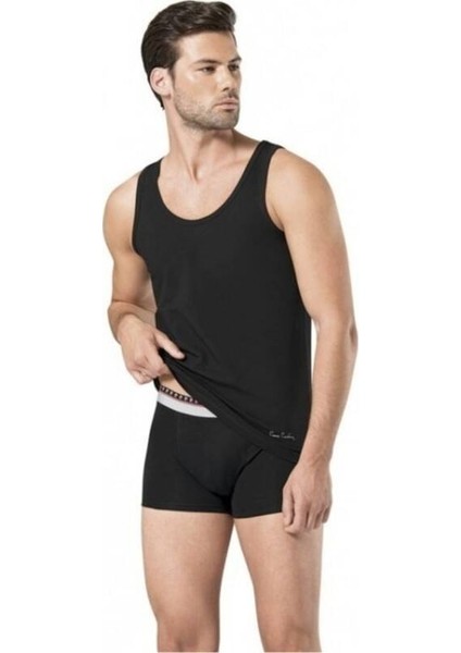 Erkek Stretch Atlet Boxer Takım Siyah