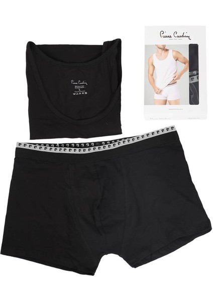 Erkek Stretch Atlet Boxer Takım Siyah
