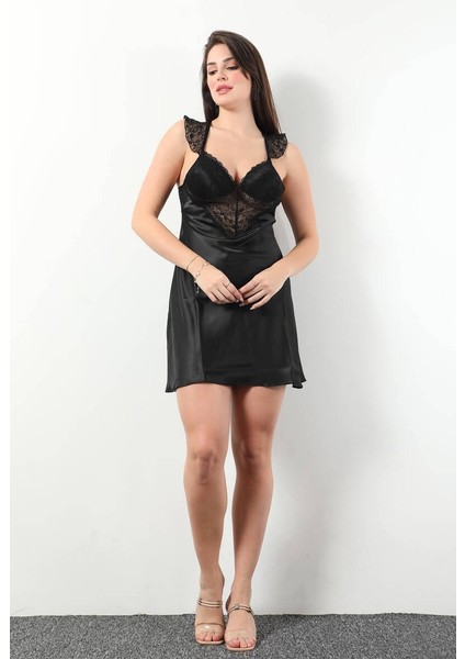 Pierre Cardin Kadın Saten Dantelli Gecelik Sabahlık Takım modelleri