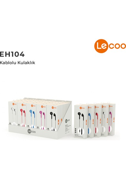 EH104 Kablolu 3.5mm Jacklı Kulak İçi Mikrofonlu Kulaklık Mavi