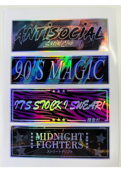 Araç Cam Hologram Baskılı Sticker ( Etiket )