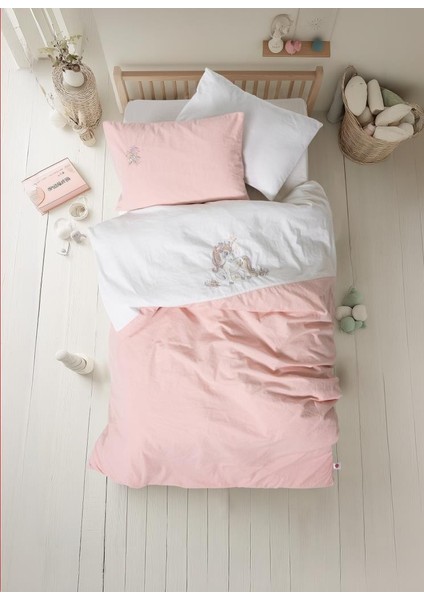 Cuddly Nakışlı Bebek Nevresim Takımı Bonic Beyaz