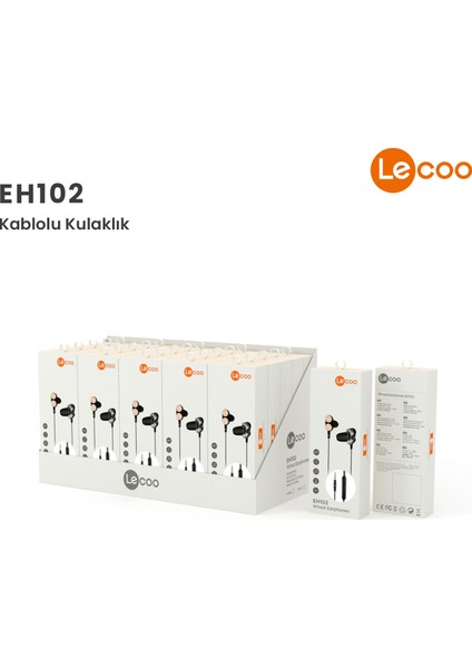 EH102 Kablolu 3.5mm Jacklı Kulak İçi Mikrofonlu Dual Driver Kulaklık Siyah