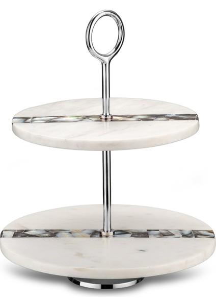 Romano Mermer 2 Katlı Servislik Beyaz