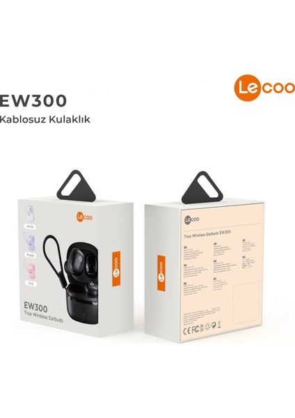 EW300 Kablosuz Bluetooth 5.3 TWS Kulak İçi Kulaklık Siyah