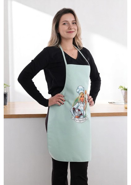 Siyah Chef Ikili Paket Leke Tutmaz Kumaş Mutfak Önlüğü Seti