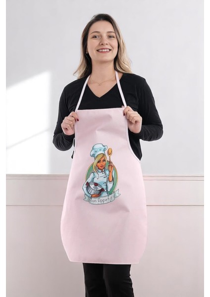 Siyah Chef Ikili Paket Leke Tutmaz Kumaş Mutfak Önlüğü Seti