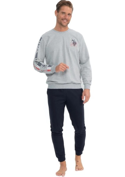 Erkek Gri Melanj Ev Giyim