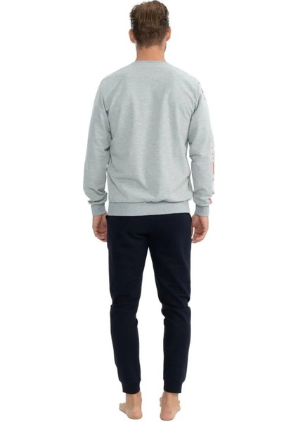 Erkek Gri Melanj Ev Giyim modelleri