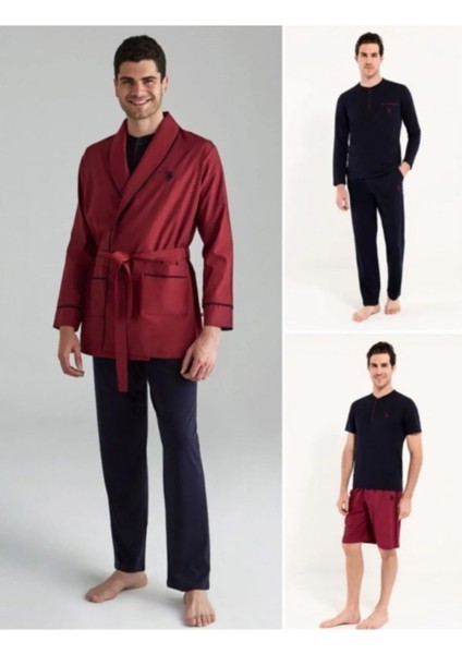 Erkek Damat Çeyiz Pijama Takım Robdöşambır Lacivert 12000