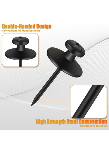 60 Adet Çift Başlı Çivi Resimleri Asmak Için, Siyah (Yurt Dışından) indirimleri