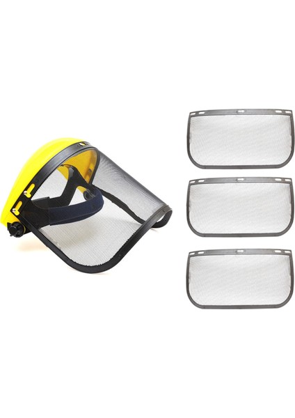 Çim Biçme Makinesi Güvenlik Kaskı Şapkası Tam Yüz Fileli Koruyucu Maske (Yurt Dışından)