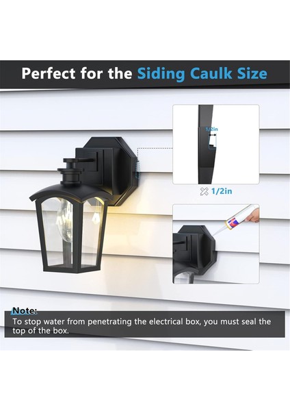 Sekizgen Siding Montaj Takımı, 8141 Dikey Siding Lambaları Siyah (Yurt Dışından)
