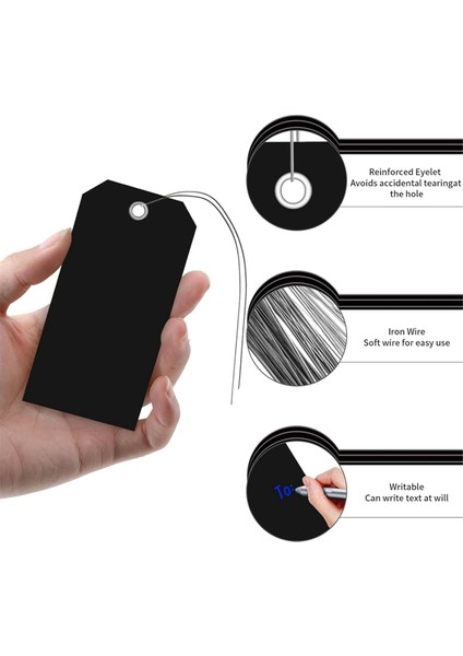 100 Adet 4 3/4 Inç x 2 3/8 Inç Plastik Nakliye Etiketi (Siyah) (Yurt Dışından) indirimleri