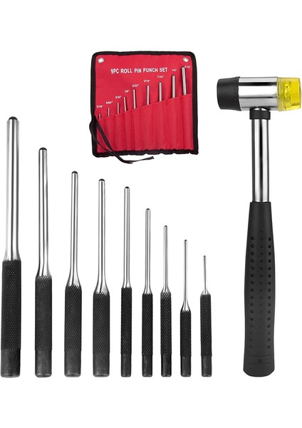 9 Adet Çelik Yuvarlak Pimler Punch Ayarlayıcı Punch Avcılık Sökücü Araçları (Yurt Dışından)