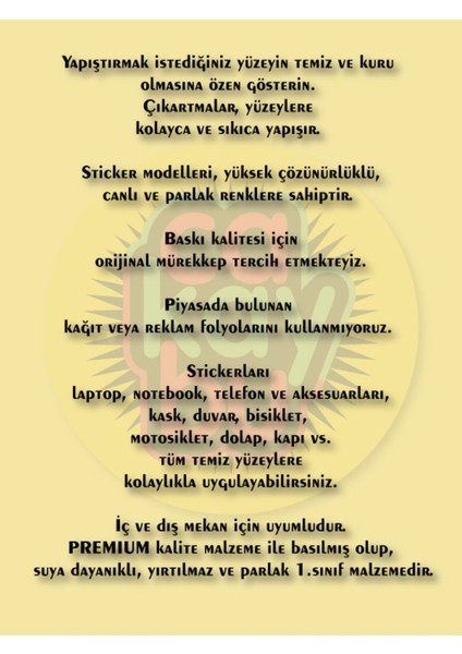 Laptop Sticker ( Etiket ) Notebook,kask, Duvar, Bisiklet, Motosiklet, Dolap, Kapı A4 Boyutlarında
