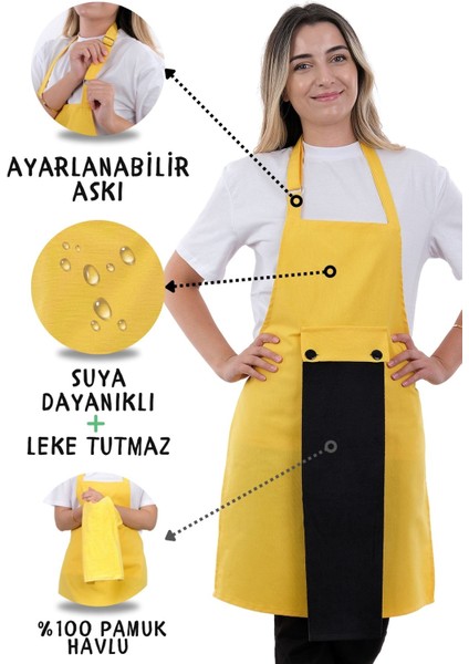 Star Ayar Askılı Havlulu Mutfak Önlüğü Seti (Havlulu Önlük)