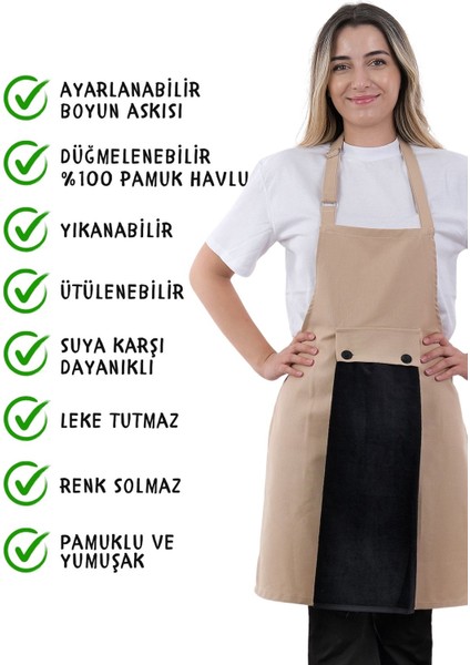 Star Ayar Askılı Havlulu Mutfak Önlüğü Seti (Havlulu Önlük)