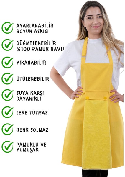 Star Ayar Askılı Havlulu Mutfak Önlüğü Seti (Havlulu Önlük)