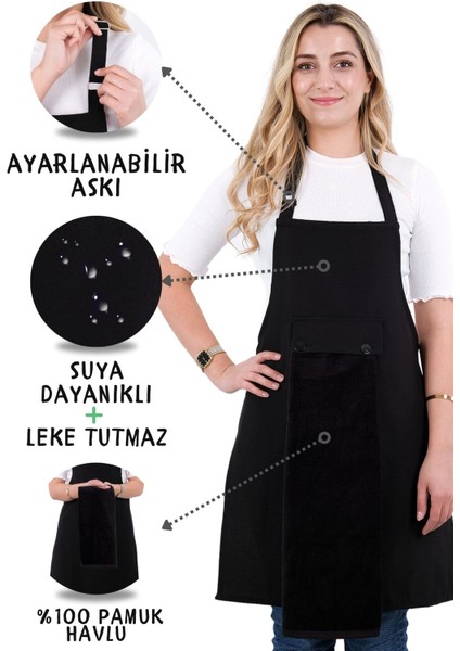 Star Ayar Askılı Havlulu Mutfak Önlüğü Seti (Havlulu Önlük)