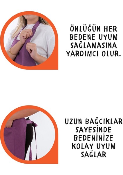 Star Ayar Askılı Havlulu 4lü Mutfak Önlüğü Seti (Eldiven Tutacak)