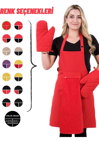Star Ayar Askılı Havlulu 4lü Mutfak Önlüğü Seti (2 Eldiven) indirimleri
