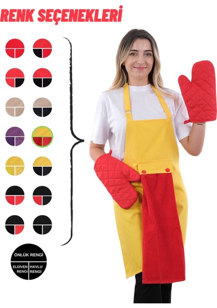 Star Ayar Askılı Havlulu 4lü Mutfak Önlüğü Seti (2 Eldiven) indirimleri