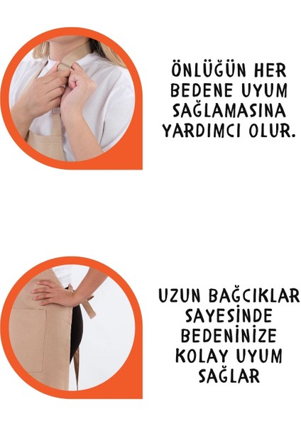 Unisex Mutfak Önlüğü Seti Leke Tutmaz 100% Pamuk 4'lü Eldiven ve Havlu ile modelleri
